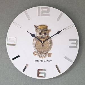 황금열쇠 부엉이 무소음 오픈 벽시계