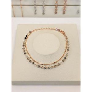 볼라레 세이브존03 볼라레 블랙 헤마 화이트 크리스탈 써지컬체인팔찌 SAVSSS1545