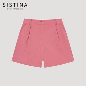 [SISTINA] 인기 원턱 백 밴딩 숏 팬츠_AWWSPO21040_DI