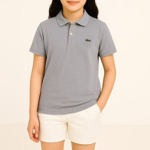[라코스테]라코스테 베이직 K 아동 주니어 반팔티 폴로티 카라티 그레이 PJ2909-CCA