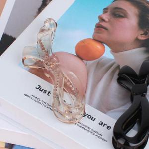 반묶음 빗살 리본 바나나핀 투명