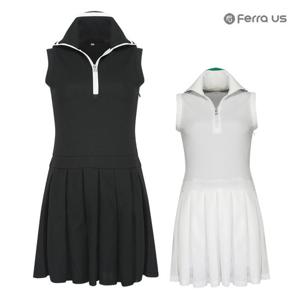 페라어스 여성 지퍼라인배색 플리츠 원피스 AAM4OZ9000