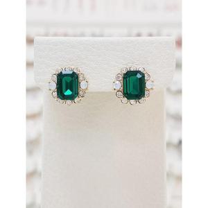 볼라레 세이브존03 볼라레 에메랄드 사각 큐빅 은침귀걸이 SAVLE856