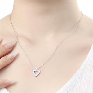[비쥬홀릭] 실버925 백금도금 유니크 하트 목걸이