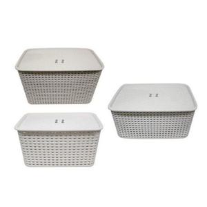 뚜껑 바구니-대(40x27.2xH22.2cm) 색상랜덤 라탄패턴