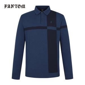 [팬텀] 남성 컬러 블록 카라 포인트 니트 211D3SR184_BL