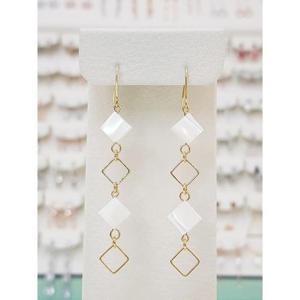 볼라레 세이브존03 볼라레 14k 사각 천연 자개 드롭귀걸이 SAVGF299