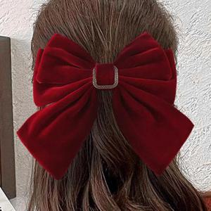 [잇백잇슈] 심플벨벳리본헤어핀 자동핀 우아한 예쁜