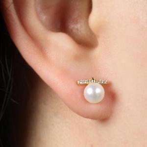 [비쥬홀릭] 실버925 골드도금 영롱 담수진주 귀걸이