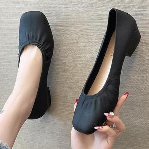 [잇백잇슈] 스퀘어토셔링구두 방수 PVC 낮은굽 여성