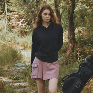 [챌린저] 여성 파우더리저지 밑단턱 후디 긴팔티셔츠 블랙