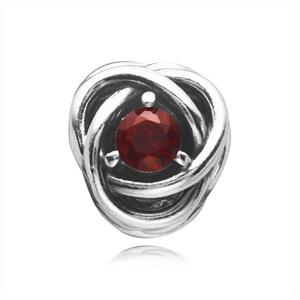 판도라 790065C06 1월 탄생석 레드 이터니티 서클 실버 참