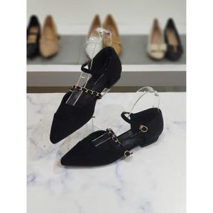 한슈 세이브존03 골드 체인 슬림코 슬링백 플랫 1.5cm AGHS243896msAG