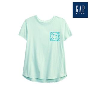 [갭키즈] 텍스처드 스마일 라운드 티셔츠(853058-04-9_LGN)