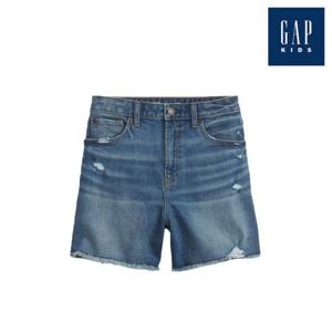 [갭키즈] 하이라이즈 컷팅 데님 쇼츠(813309-00-9_DIG)