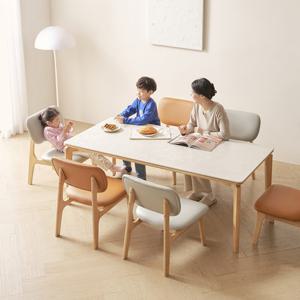 헤닝 오트밀 아쿠틱스 세라믹 6인 낮은식탁 세트 1800 의자형