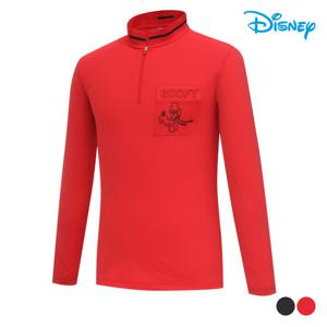 [디즈니]남성 반집업 로고 하이넥 하프넥 티셔츠 DO1MTS007
