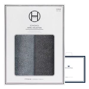 [송월타올]호텔수건 레이블 170g 40수 2매 선물세트%2b쇼핑백