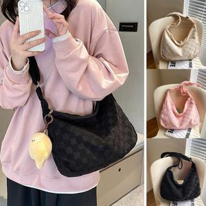 여성 바둑판 사각 숄더 크로스백 URK_407