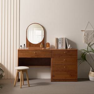 나무뜰 진저 원목 타원형 콘솔 수납화장대+3단 서랍장 FMF191C (착불)