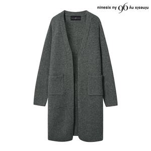 [나인식스뉴욕(영캐릭터)]투 포켓 루즈핏 오픈 울 니트 롱 가디건 (NO4CK010L0)
