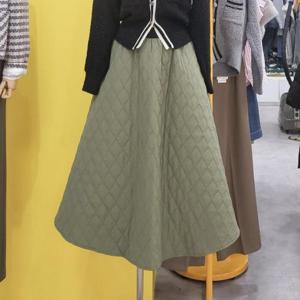 르피타 DP01 풀플레어 퀼팅 패딩 스커트 L244USKB01