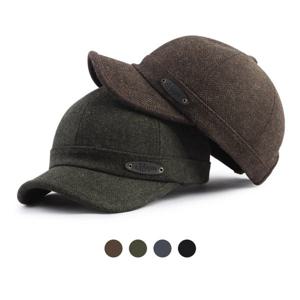 [디꾸보]헤링본 레더 패치 피넛캡 모자 HN583NE