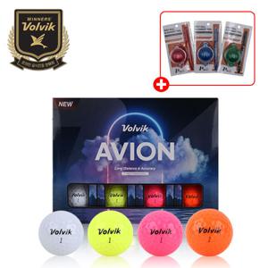볼빅 아비온 칼라 골프공 1더즌(12구) + 베이직 볼라이너 1개