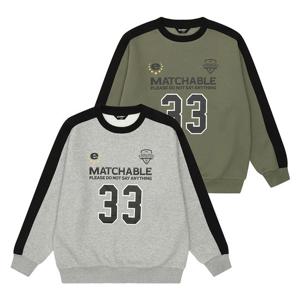 [에꼴리에] 남자 겨울이월 트랙라인 블록코어 맨투맨티(24D1401)