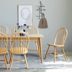 베스트리빙 아슬란 윈저 6인(1800) 원목 식탁 테이블 세트/의자 6개