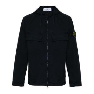 스톤 아일랜드 가죽 자켓 801542610 V0020 Free Navy Blue