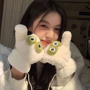 캐릭터 벙어리장갑 겨울 기모 방한 학생 여성 털장갑