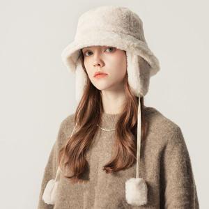 탈부착 가능 여성 겨울 모자 버킷햇 방한 귀달이 모자