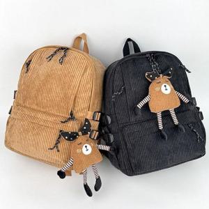 [블로썸스틸] OP_M2355 코듀로이 골덴 인형 백팩