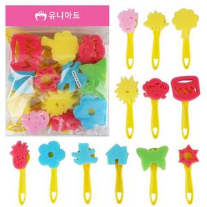 유니아트 도장 찍기 스펀지 스탬프 1종 세트 10번