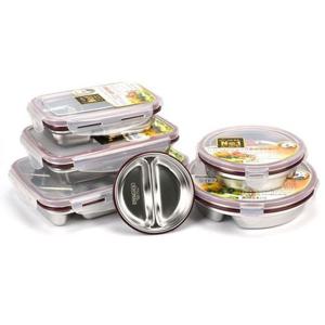 나눔 접시 밀폐 용기 반찬통 그릇 찬합 사각 4호 5구