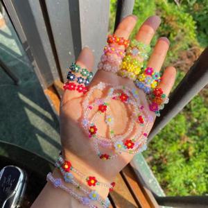 반지 구슬 비즈 플라워 반투명 삐삐 패션 꽃 데일리