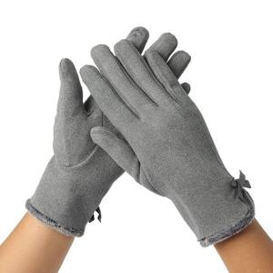 체리쉬 리본 터치 장갑 그레이 스마트 여자 보온장갑