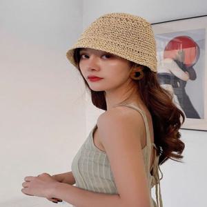 여성 라탄 버킷햇 여름모자 벙거지 밀짚모자 비치 플