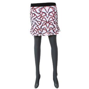 그렌에코 여성 봄 여름 골프웨어 골프 프린트 프릴 큐롯 치마 화이트 GES9703