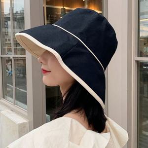 로맨틱 빅챙 벙거지 코튼 모자 면 여름 햇빛 버킷햇