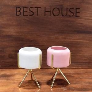 미니 모던 도기 다육이화분 미니 골드스텐드팟 8x6cm