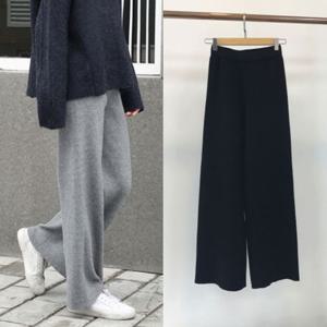 밴딩 와이드 골지 니트 팬츠 HH-A46