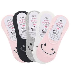 여성용 스마일 아쿠아 향기 덧신양말 색상랜덤 5켤레