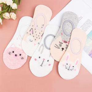 여성 여자 캐릭터 발목 양말 페이크삭스 스니커즈 5p