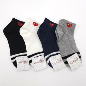 여자 패션양말 귀여운 하트링글 단목양말 4켤레묶음