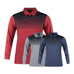 보스케 남성 봄 가을 골프웨어 골프 카라티 배색 긴팔 티셔츠 L11102309