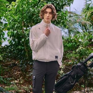 [챌린저] 남성 스트레치 컬러 배색 하이넥 자켓 화이트