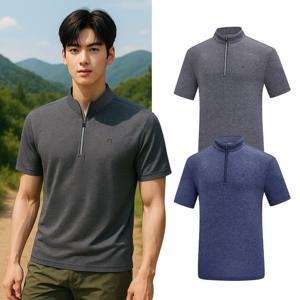 콜핑 남성 하이쿨 스트라이프 통기성 등산 반팔 반집업 티셔츠 GS