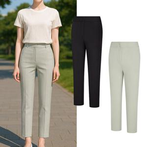 콜핑 여성 여름 린넨터치 뒷밴딩 9부 등산 바지 GS